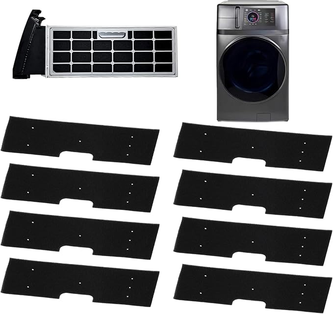 8 Pack WH01X35719 Lint Foam Filter for GE Profile Washer Dryer Combo,Hand Washable and Reusable-Compatible with Models: PFQ97HSPVDS.
