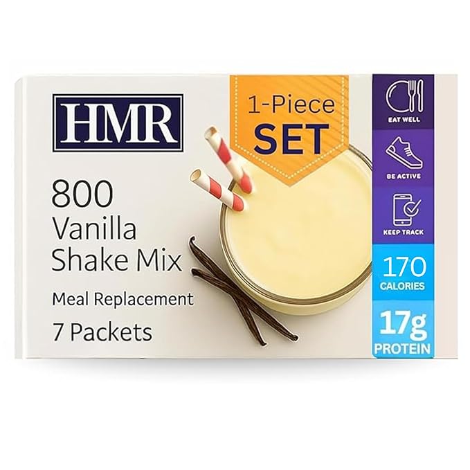 HMR 800 Shake Meal Replacement Mix | Vanilla Shake Powder to Support Healthy Weight Loss | 17g of Protein | Easy to Make | Low Calorie Food | Triple Pack, 7 Servings-FlexoryFit