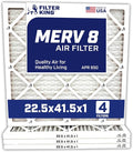 Filter King 22.5x41.5x1 Air Filter | 4-PACK | MERV 8 HVAC Pleated A/C Furnace Filters | MADE IN USA | Actual Size: 22.5 x 41.5 x .75"
