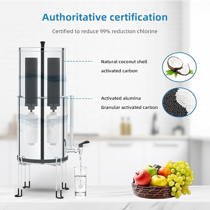 TONKI Gravity Water Filter Replacement for Berkey® BB9-2® Black Filters & PF-2® Fluoride Filters, Compatible with Berkey® Gravity Water Filter System, Combo Pack