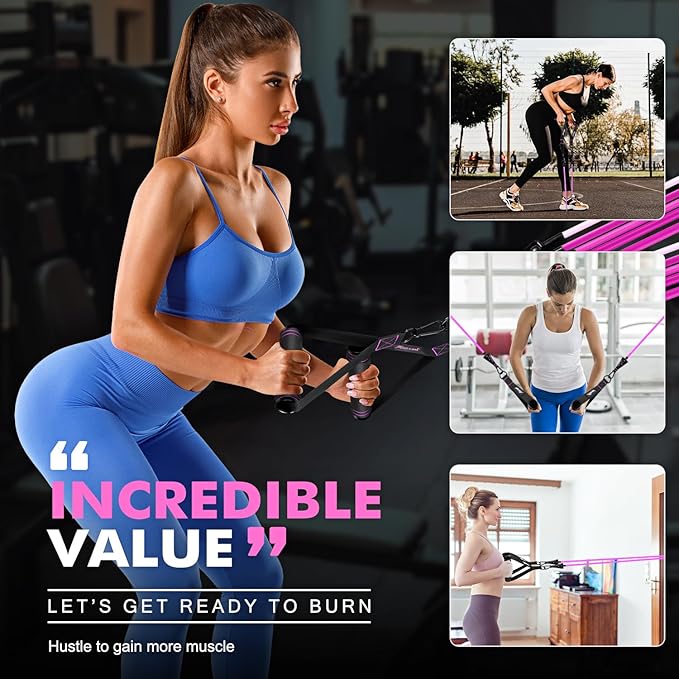 HPYGN Resistance Bands, Exercise Bands with Handles, Fitness Bands, Workout Bands with Door Anchor and Ankle Straps, for Heavy Resistance Training, Physical Therapy, Shape Body, Yoga, Home Workout Set-FlexoryFit