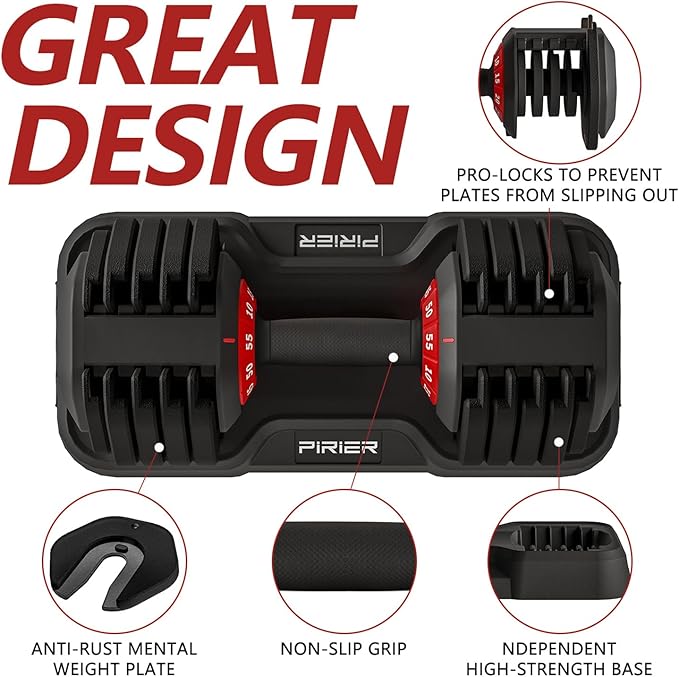 Adjustable Dumbbell Set 55LB Dumbbells Weight, 10-in-1 Weight Dumbbell with Anti-Slip Metal Handle and Bicep Supports for Comprehensive Full Body Strength Training-FlexoryFit