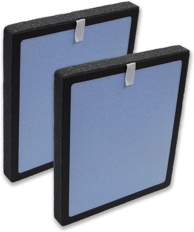 PUREBURG Replacement Filters Compatible with YIOU R1 P1802 Air Purifier & Elechomes P1801 Air Purifier,2-Pack H13 True HEPA & Activated Carbon 2-in-1 3-Stage Filtration