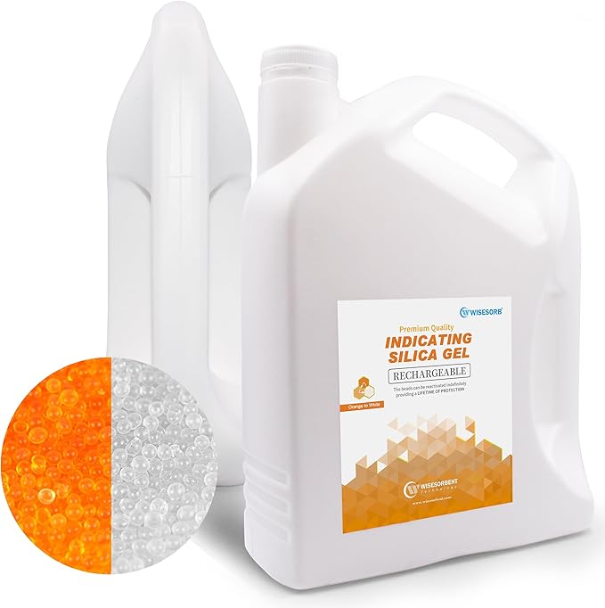[15 LBS] Orange Premium Indicating Silica Gel Beads (Industry Standard 3-5 mm) - Reusable Desiccant Beads Silica Gel Dehumidifier