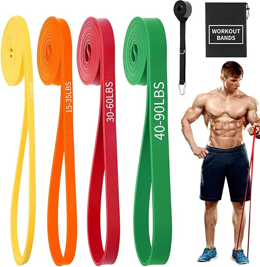 Exercise Bands Resistance Bands for Working Out,Pull Up Bands Set,at Home Workout Equipment,Workout Bands for Men and Women,Stretch Bands for Exercise-FlexoryFit