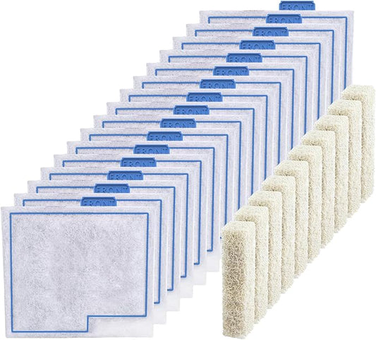 Medium Filter Cartridge Replacement Compatible with Aqueon QuietFlow LED PRO Power Filter Size 10/Power Filter Size 10/E Internal Power Filter Size 20 (16+10 Counts Ammonia Reducer Filter Pads)