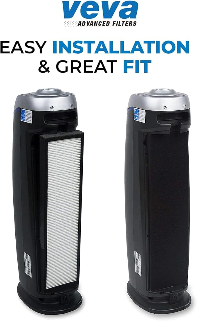 VEVA Filter B Replacement, Compatible with Germ Guardian Air Purifier Models AC4825, 4800, 4900, Premium 3 HEPA Filters including 12 Pack of Pre-Filters