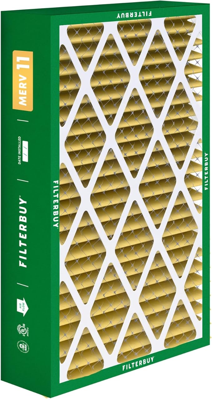 Filterbuy 16x28x6 Air Filter MERV 11 (MPR 1200) Allergen Defense Replacement (4-Pack), Pleated HVAC AC Furnace Filters for Aprilaire Space-Gard 401/2400 & Lennox (Actual Size: 15.50 x 26.88 x 6.00)