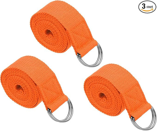 PATIKIL Yoga Strap for Stretching Cotton Yoga Belt with Adjustable Metal D-Ring Buckle Stretch Band for Fitness Pilates-FlexoryFit