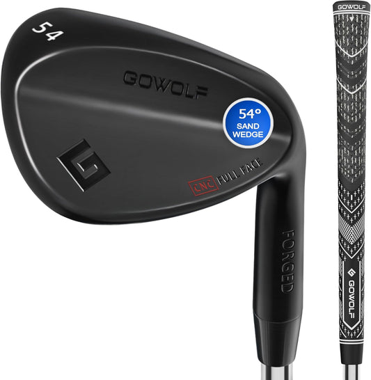 Gowolf Forged Golf Wedges 50/52/54/56/58/60/69 Degree Single or Sets for Men, Right Hand Premium Full Face Gap Wedge Sand Wedge Lob Wedge Golf Club, Great Golf Gifts - CNC Milled Face for More Spin