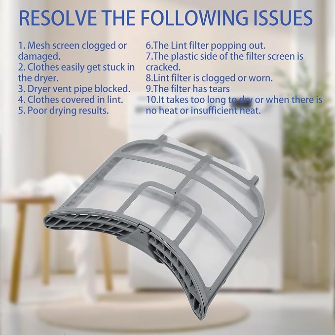 DLEX8900B/00 DLGX8001V DLEX9500K DLGX8101V Dryer Lint Filter Screen Fit - Image 5