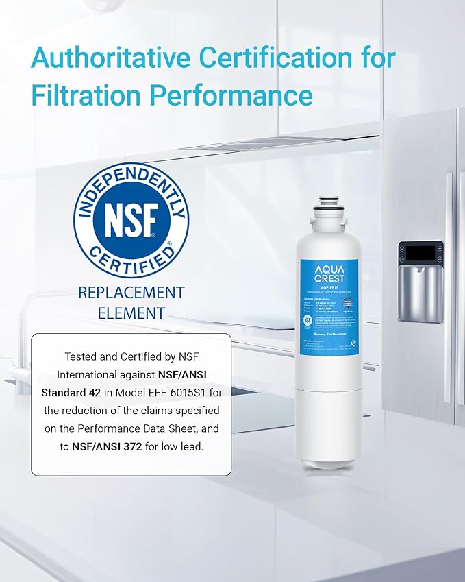 AQUA CREST 11032531 Replacement for Bosch® UltraClarity® Pro BORPLFTR50, 12033030 Refrigerator Water Filter, Compatible with 11025825, BORPLFTR55, B36CD50, B22CS50, B36FD50SNS, B36CT80SNS, 2 Pack