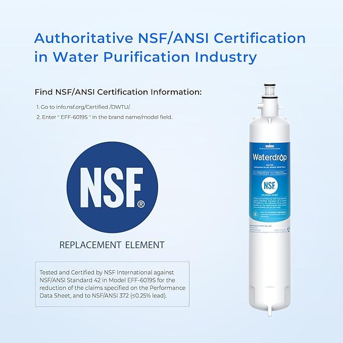 Waterdrop Replacement for GE® RPWFE®, RPWF (Built-in CHIP) Refrigerator Water Filter, Compatible with GFE28GYNFS, GFE28GELDS, PFE28KELDS, PFE28KYNFS, GFD28GELDS, PWE23KELDS, 4 Filters