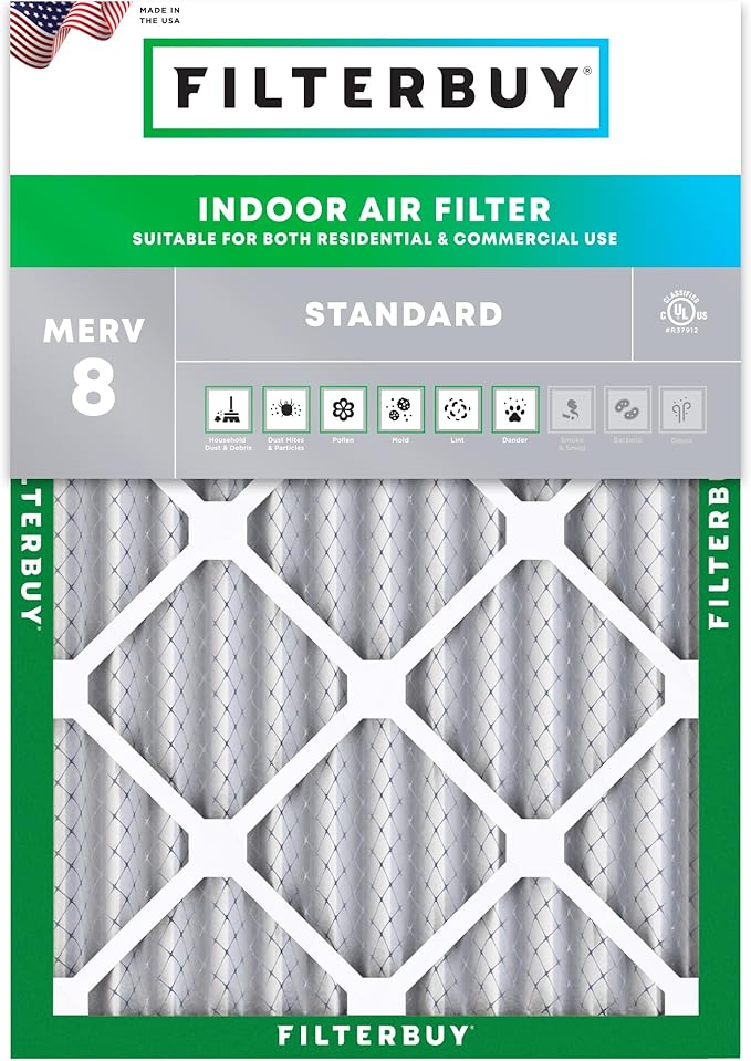 Filterbuy 28x30x2 Air Filter MERV 8 (MPR 700) Dust Defense Replacement (1-Pack), Electrostatic Pleated HVAC AC Furnace Filters, Made in USA (Actual Size: 27.75 x 29.75 x 1.75)