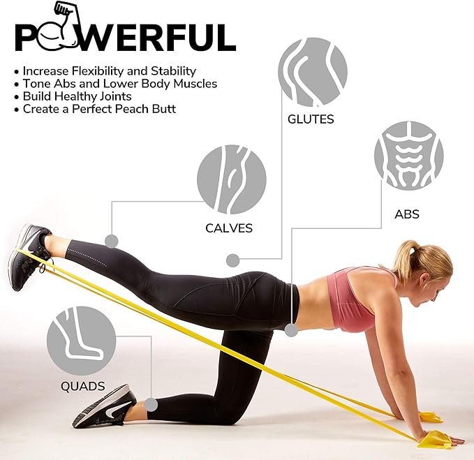 7Ft Long Resistance Bands for Stretching - Resistance Bands Set with Door Anchor - Exercise Bands Including Carry Pouch, E-Book & App - Latex-Free Workout Bands-FlexoryFit