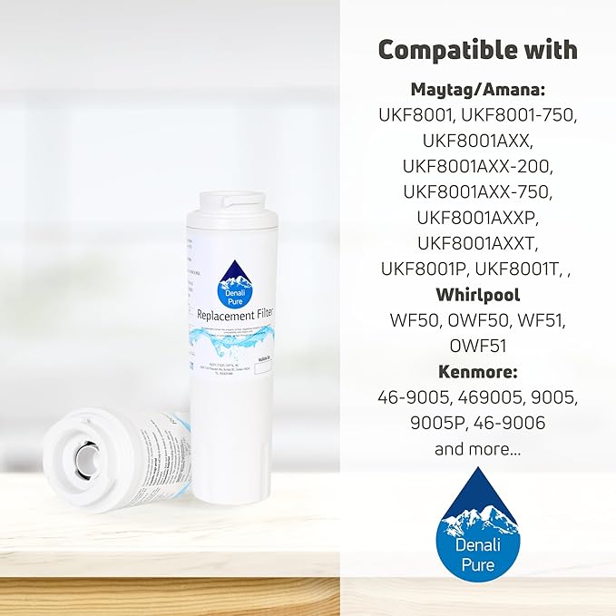 2-Pack Replacement for for KitchenAid KFCS22EVMS3 Refrigerator Water Filter - Compatible with with KitchenAid 4396395 Fridge Water Filter Cartridge