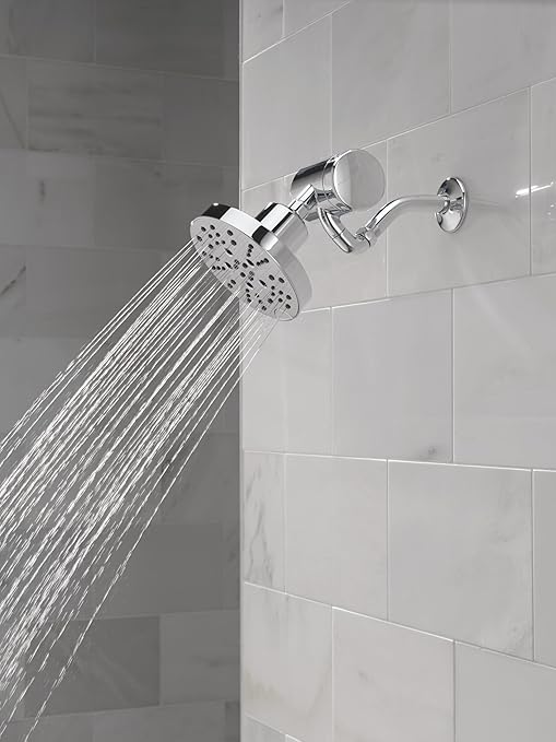 Delta Faucet 5-Setting H2Okinetic Shower Head Chrome with Clarifi Premium Shower Filter Attachment with Filter