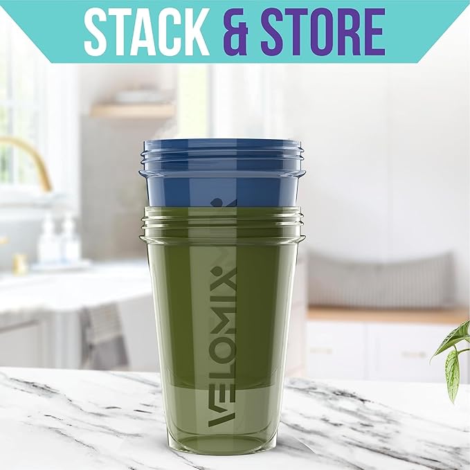 '-2 Pack- 20 oz Protein Shaker Bottles for Protein Mixes - 2x Wire Whisk | Leak Proof Shaker Cups for Protein Shakes and Pre Workout | Protein Shaker Bottle Pack-FlexoryFit