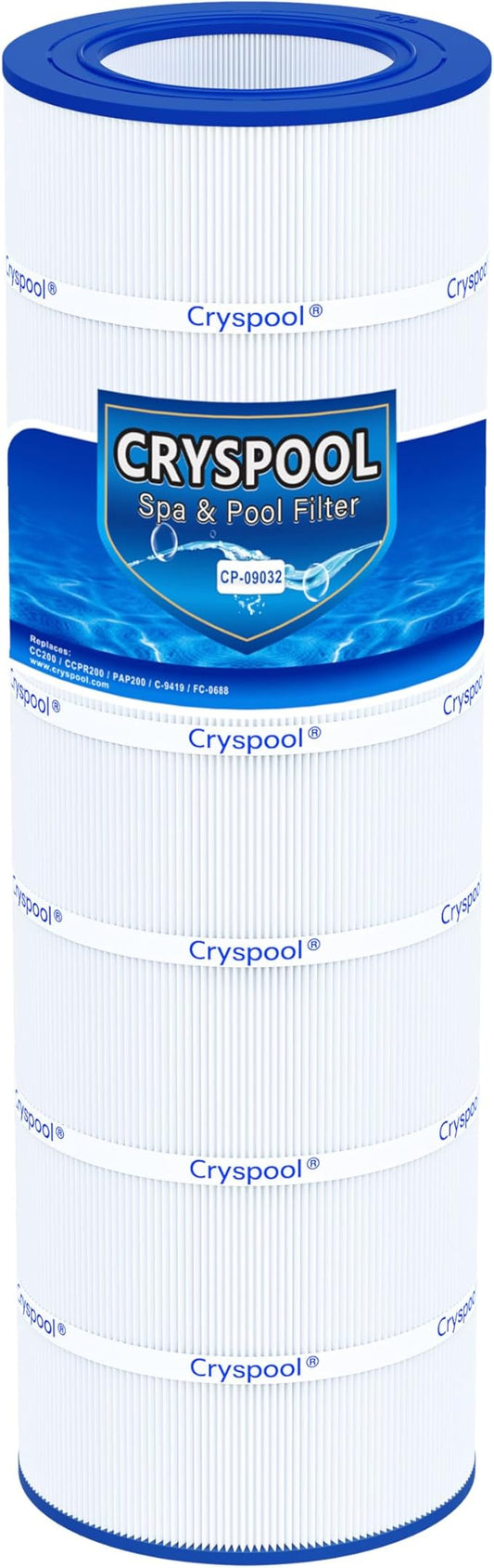 Cryspool® 09032 Compatible with Clean & Clear 200, CC200, PAP200, R173217, C-9419, FC-0688, 59054400, Aladdin 29902, 200 Sq. Ft Pool Filter Cartridge, 1 Pack