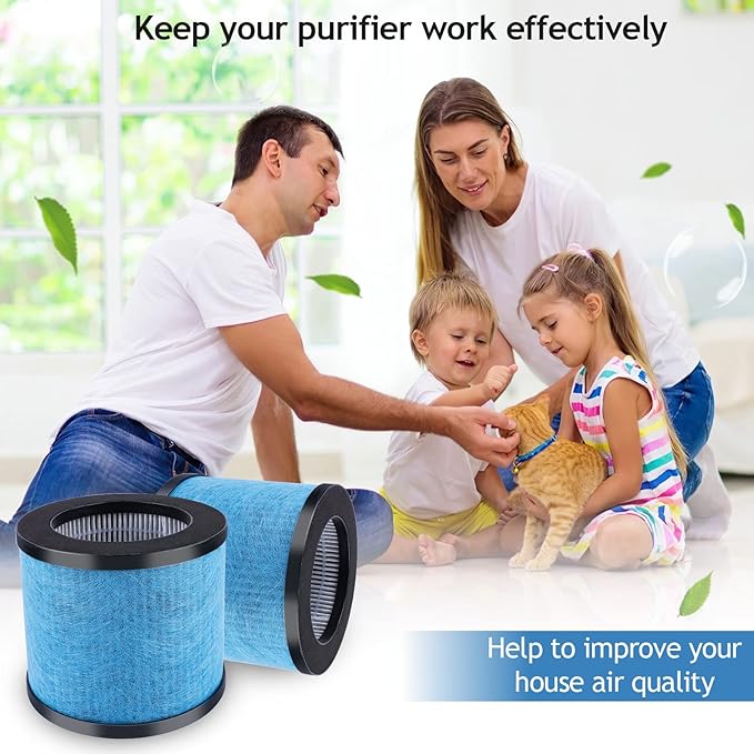 KEEPOW TPAP002 Hepa Filter Replacement Compatible with TOPPIN TPAP002 HEPA Air Purifier Comfy Air C1, Part # TPFF002 (2 Pack)