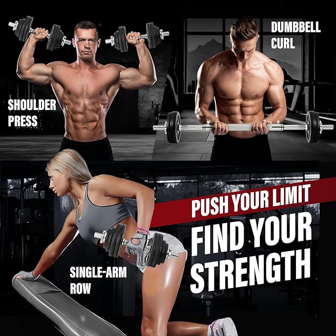 Yes4All Old School Adjustable Dumbbell Set with Weight Plates, Star Lock Collars/Connector, 40lbs to 200lbs Adjustable Weight Plates Set-FlexoryFit