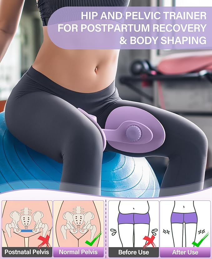 Hip Trainer Kegel Exerciser, Pelvic Floor Trainer, Kegel Trainer for Postpartum Rehabilitation, Trimmer Inner Thigh, Thigh Toner Workout-FlexoryFit
