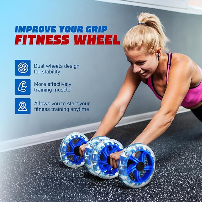 Kisangel Exercise Roller Weight Loss Equipment Exercise Abdominal Roller Ab Exercise Roller Hand Weights Dumbbell Yellow Fitness Exercise Device Fitness Wheel Wire Wheel-FlexoryFit