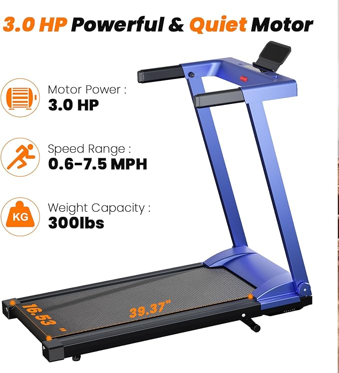 Treadmills for Home, 4-in-1 Foldable Treadmill with Incline, 300 LBS Capacity Running Treadmills for Home Small Spaces with Handles, 3.0 HP Folding Treadmill with Smart APP-FlexoryFit