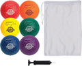 Champion Sports Super Soft Playground Ball Set – Rhino Skin® Foam Inflatable Balls for Indoor & Outdoor Play Durable, Lightweight & Safe for All Ages, Set of 6 with Pump & Mesh Bag