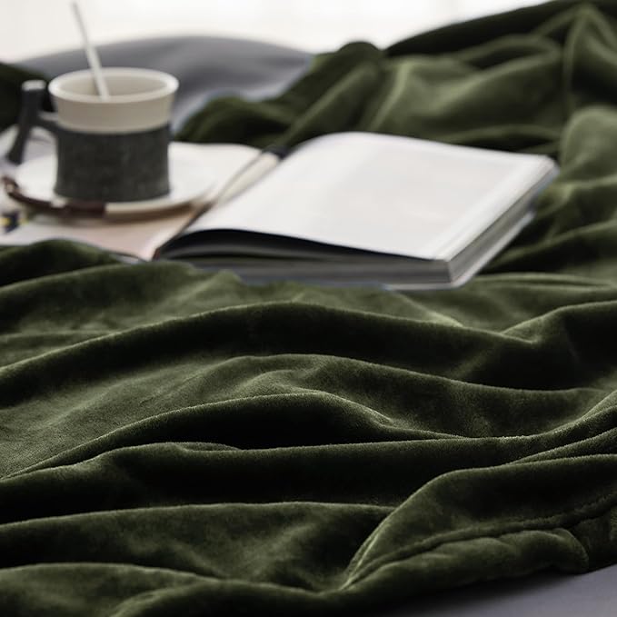 Bedsure Fleece Throw Blanket Olive Green - 300GSM Blankets for Couch, Sofa, Bed, Soft Lightweight Plush Cozy Throws for Toddlers, 50x60 inches