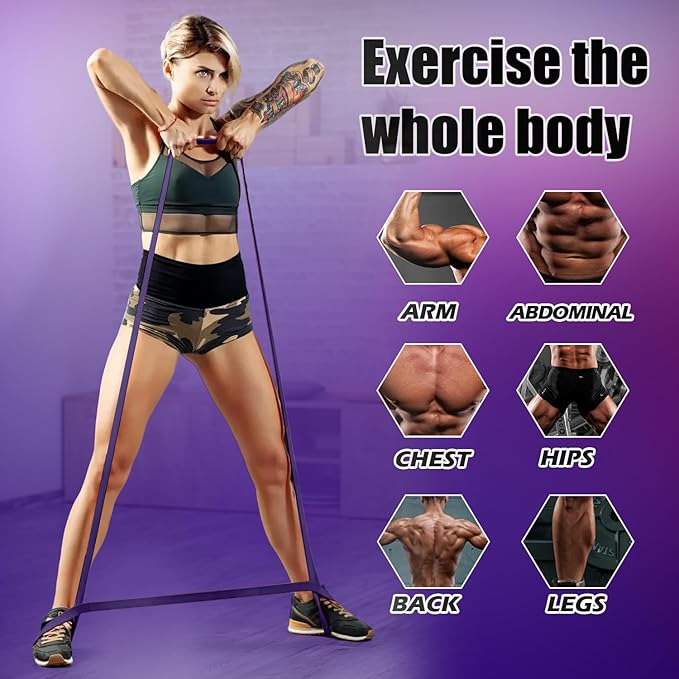 WHATAFIT Resistance Bands, Pull Up Assistance Bands, Exercise Bands, Workout Bands Set for Men and Women Home Fitness, Body Stretching, Strength Training, Physical Therapy-FlexoryFit
