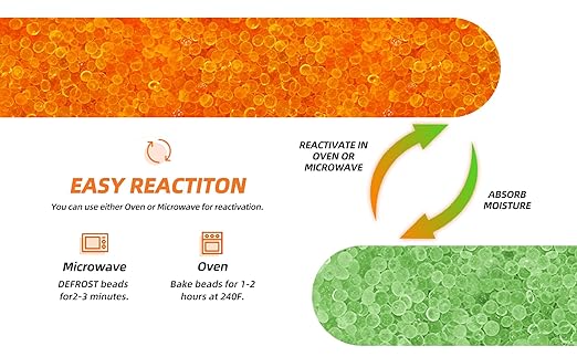 Adsorbco Rechargeable 500 Gram 2 Packs Desiccant, Indicating Silica Gel Packets, Moisture Absorbers for Storage, Gun Safe Dehumidifiers (2, 500g)