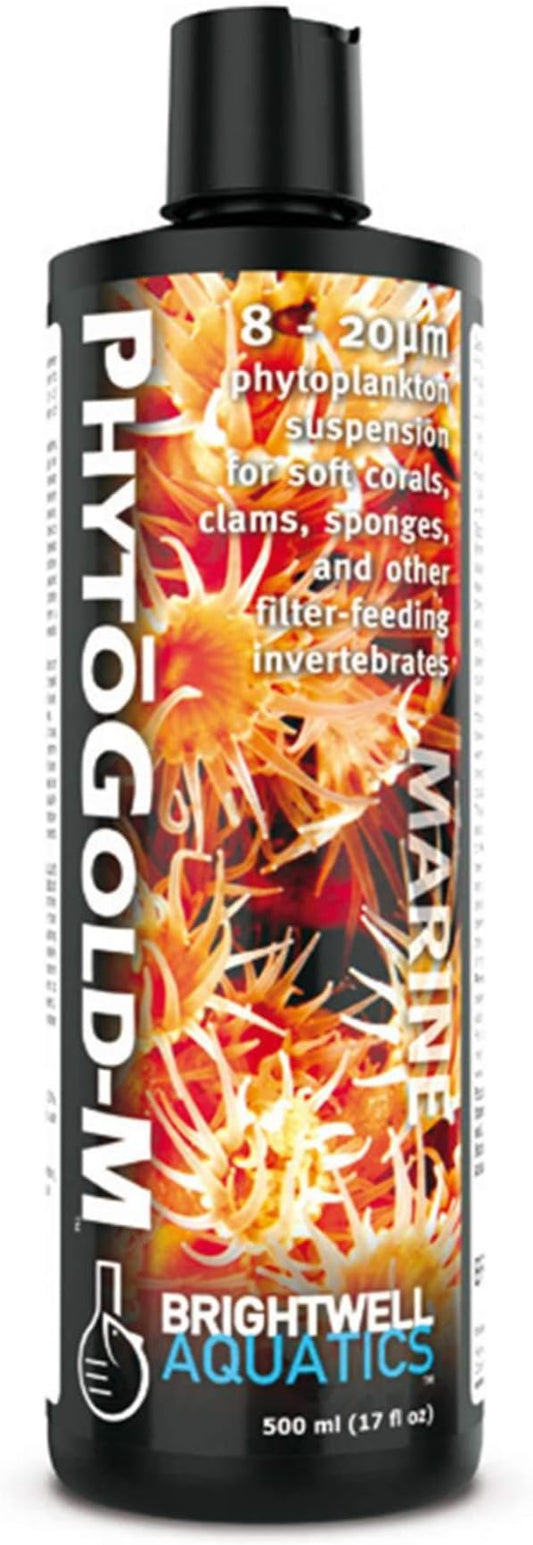 Brightwell Aquatics PhytoGold M - Phytoplankton Suspension for Soft Corals, Clams, Sponges & Their Allies, 500 ml