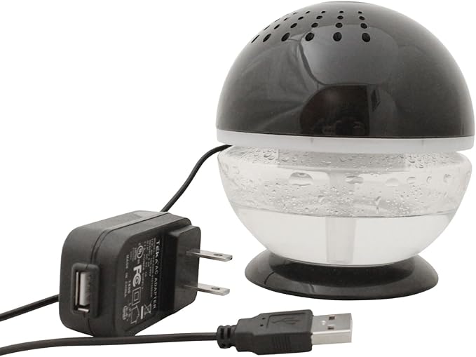 75518-Black Little Squirt Air Deodorizer Humidifier, Black, 4.25"D x 5"H