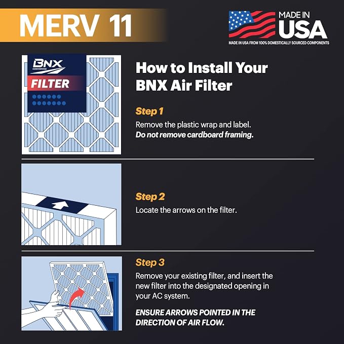BNX 20x20x1 MERV 11 Air Filter 2 Pack - Image 5
