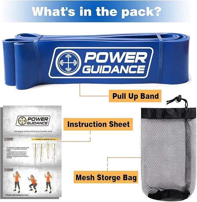 POWER GUIDANCE Pull Up Assist Bands - Stretch Resistance Band - Mobility Band - Powerlifting Bands - by Perfect for Body Stretching, Powerlifting, Resistance Training-FlexoryFit