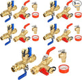 3/4 Inch GUOFIS IPS Tankless Water Heater Valve Kit with Pressure Relief Valve(3/4"FIPx 3/4" Press),5 Set Water Heater Valve Kit