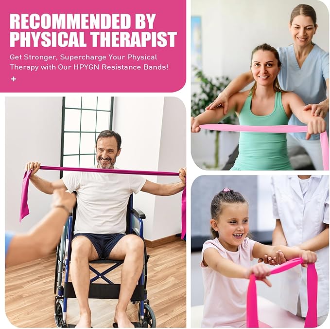Resistance Bands, Exercise Bands, Physical Therapy Bands for Strength Training, Yoga, Pilates, Stretch Elastic Band with Different Strengths, Workout Bands for Home Gym-FlexoryFit