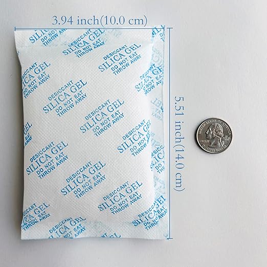 Silica Gel Packets,100 Gram 10 Packets Desiccant Packs, Moisture Absorbers, Rechargeable Silica Gel Car Dehumidifier, Reactivated Silica Gel Desiccant Packets, Safe Dehumidifier Bags for Storage