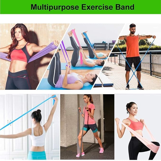 Resistance Bands, Elastic Exercise Bands for Working Out, Physical Therapy, Recovery, Yoga, Pilates, Strength Training-FlexoryFit