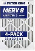 Filter King 33x20.5x1 Air Filter | 4-PACK | MERV 8 HVAC Pleated A/C Furnace by FilterKing