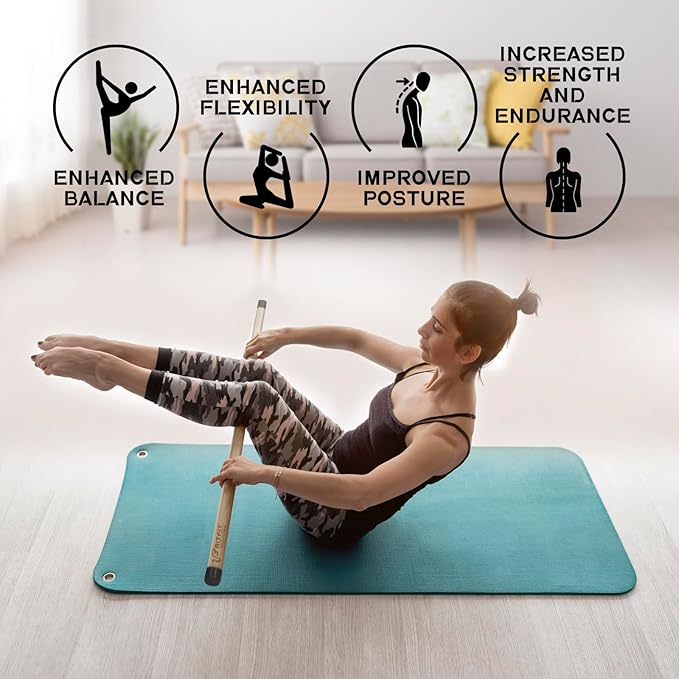 RitFit 5ft Natural Bamboo Yoga Stick, Exercise Stick, Stretching Stick, Versatile Tool for Yoga Practice, Stretching, Flexibility-FlexoryFit