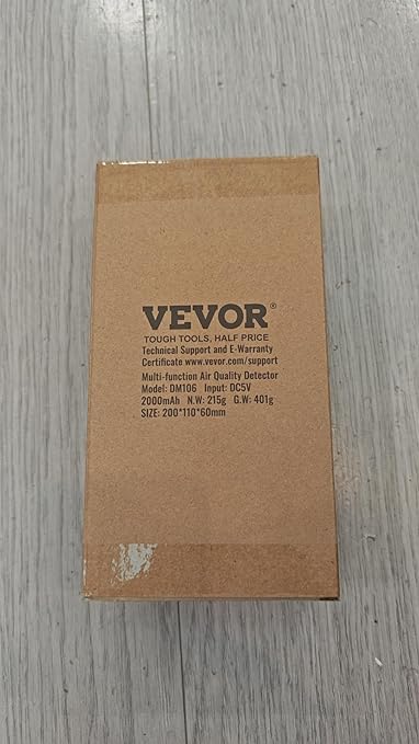 VEVOR Air Quality Monitor 8-in-1, Professional PM2.5 PM10 PM1.0 Particle Counter, Formaldehyde, Temperature, Humidity, TVOC AQI Tester for Indoor/Outdoor, Air Quality Meter w/Alarm Thresholds