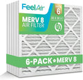 Air Filters 20x20x1 MERV 8, MPR 600, Air Filter (6 Pack) - Actual Size: 19.75"x19.75"x0.75" HVAC, AC Furnace Air Filter