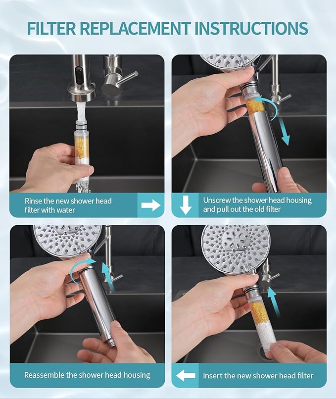 SR SUN RISE Shower Filter for Handheld Shower Head, NSF Certified 8 Pack - Image 6