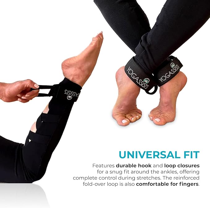 Stretch Straps for Yoga & Stretching - Increase Reach & Hold Poses Longer - Straps Stay w/You During Your Flow - Lightweight, Durable & Compact (2 Straps)-FlexoryFit