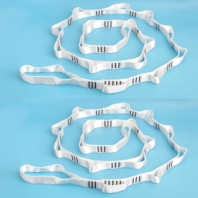 10PCS Nylon Daisy Chain Straps 23 KN for Aerial Yoga Hammock Swing Adjustable Aerial Silk Extender Hanging Rope for Aerial Yoga Belts 3.6FT 5.9FT Long-FlexoryFit