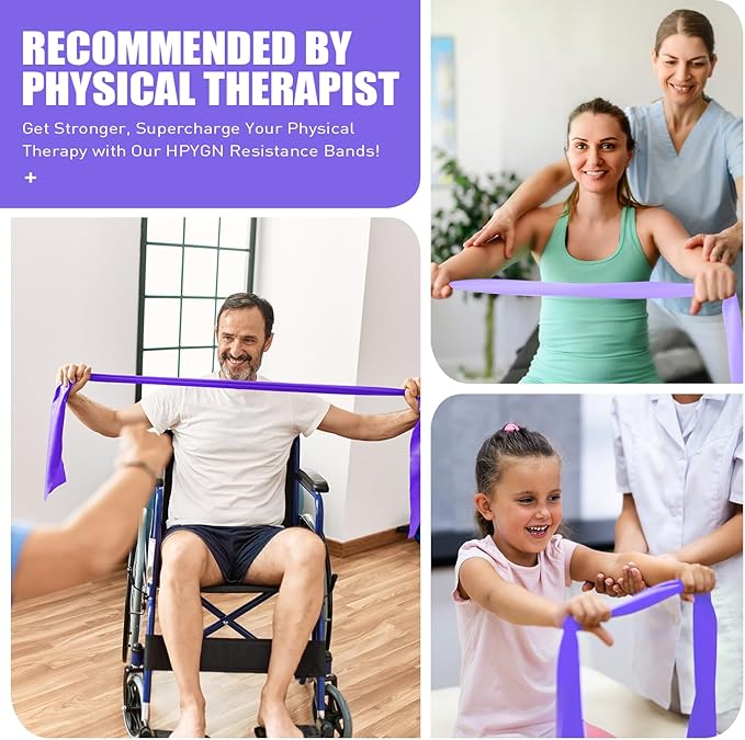 Resistance Bands, Exercise Bands, Physical Therapy Bands for Strength Training, Yoga, Pilates, Stretch Elastic Band with Different Strengths, Workout Bands for Home Gym-FlexoryFit