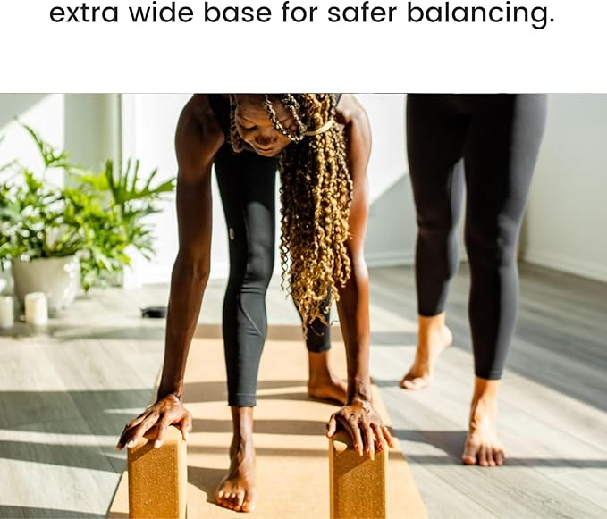 Premium Cork Yoga Blocks - Extra Large Yoga Block 2-Pack or Extra Tall 1-Pack for Inflexible Yogis | Natural, High-Density Cork for Superior Support & Stability | Optional Yoga Strap & Gift Box-FlexoryFit