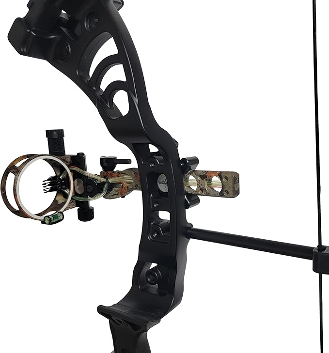 SAS Essence 019" Bow Sight with Micro Adjust Detachable Bracket with LED Sight Light for Archery Compound Bows Hunting Shooting